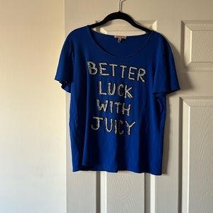 Juicy Couture Blue T-Shirt Better Luck with Juicy  Size XL